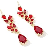 Teardrop Wedding Bridal Dangle Earrings for Brides Birdesmaid,Crystal Cubic Zirconia Chandelier Dangling Earring Gold/Silver Plated Diamond Drop Earrings for Prom Pageant