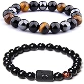 CSIYANJRY99 Zodiac Bracelets for Men Women Zodiac Sign 12 Constellation Horoscope Bracelet 8mm Natural Obsidian Hematite Onyx Tiger Eye Beads Stretch Bracelet