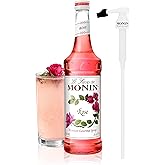 Monin - Rose Syrup with Monin BPA Free Pump, Boxed, Elegant and Subtle, Great for Cocktails, Mocktails, and Soda, Gluten-Free, Non-GMO (750 ml)