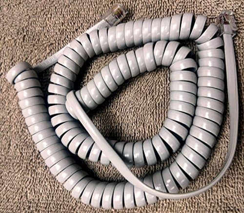 10 Pack of Platinum (Light) Gray 12' Ft Handset Cord for Nortel Phone Norstar T Series T7000 T7100 T7208 T7316 T7316E Meridian M-Series M3900 M3902 M3903 M3904 M3905 Curly Coil Lot by DIY-BizPhones