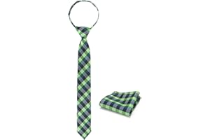 Puistr Boys Tie and Pocket Square Set Pre-tied Kids Necktie Age 8-12 Years Wedding Graduation School Uniforms with Gift Box