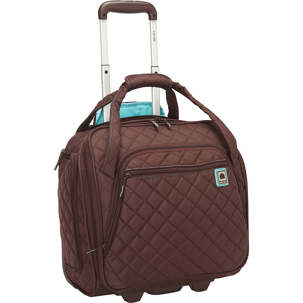 Delsey Quilted Rolling UnderSeat Tote EXCLUSIVE (Brown) on Galleon