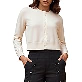 Cjfdfy Women's Cropped Cardigan Sweater Button Up Long Sleeve Crew Neck Knit Tops Trendy Fall Winter Jumper