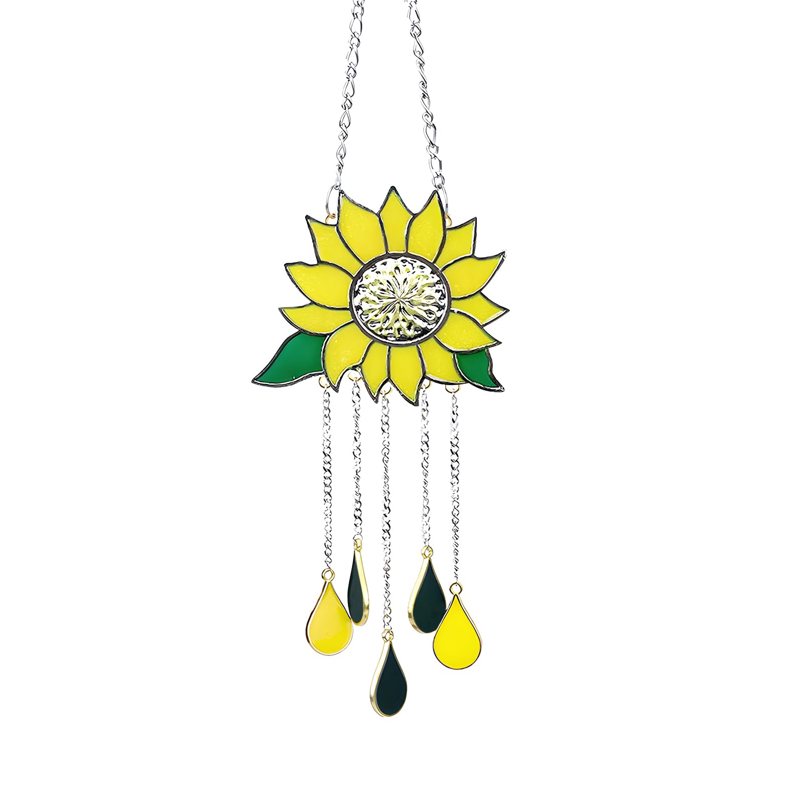 maxtachi Small Sunflower Wind Chimes for Garden, Soft Sound Pendant Windchime Ornament, for Outdoor Indoor Home Bedroom Living Room Window Corridor Yard-Yellow