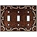 Brainerd 64279 Traditional French Lace Triple Toggle Switch Wall Plate / Switch Plate / Cover, Sponged Copper