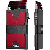 RUNBOX Slim Card Holder Wallet for Men, Minimalist RFID Blocking Wallet with Pop-Up Function, Ultra-Thin Design, Metal Business Card Cases holds 6+6 Cards, Gifts for Men, Men's Accessories