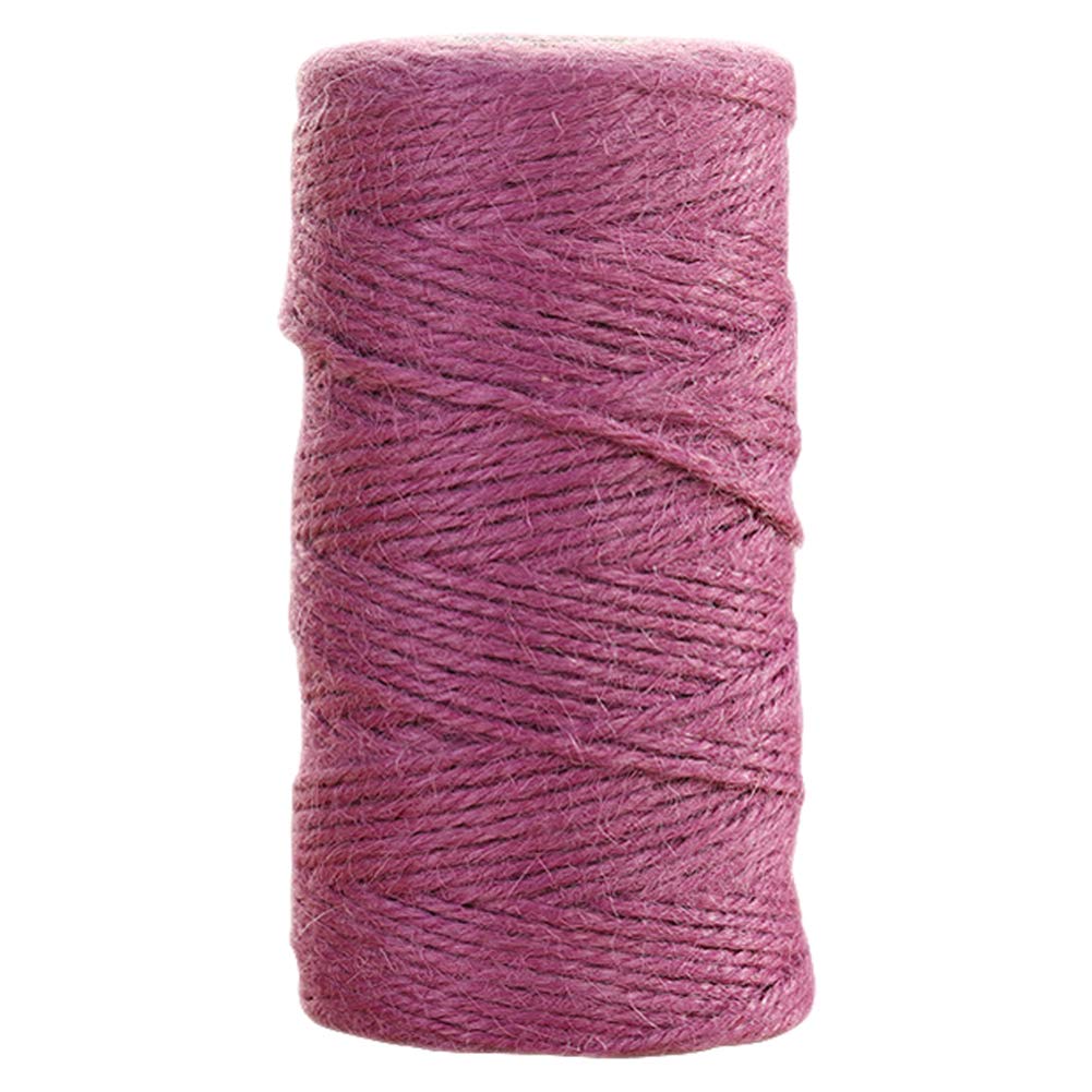 JeogYong Jute Twine String 2mm x 100m Natural Coloured Jute String 3-ply Garden Twine Kitchen Cord Thick Jute Rope for Decoration Floristry, DIY Arts & Crafts, Bundling, Wrapping Gifts (Light purple)