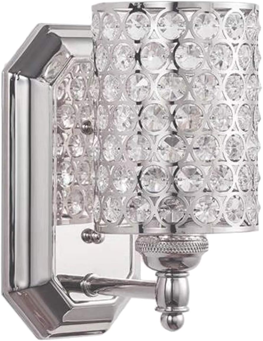 Doraimi 1 Light Crystal Wall Sconce Lighting with Brushed Nickel Finish,Modern and Concise Style Wall Light Fixture with Polyhedral Opal Crystal Shade for Bath Room, Bed Room, LED Bulb(not Include)