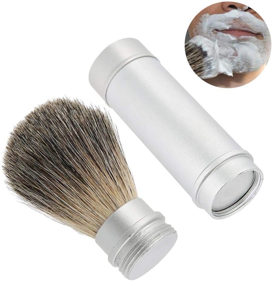 Portable Shaving Brush, Dust Proof Mustache Bristle Hair Brush for Men