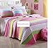 Brandream Kids Floral Quilt Set Twin Size Cotton Pink Polka Dot Stripe Pastel Bedding Bedspread Coverlet Set 2-Piece