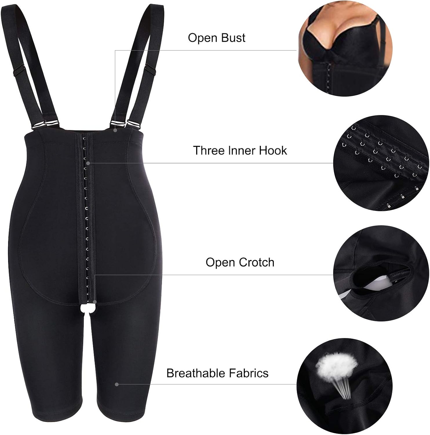 Nebility Women Waist Trainer Shapewear Tummy Control Bodysuit Open Bust Corset High Waist Thigh Slimmer Body Shaper at  Women’s Clothing store