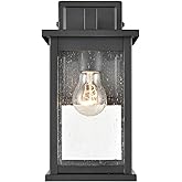 ML Lighting Bowton - 1 Light Outdoor Wall Sconce 11.375 Inches Tall and 5.75 Inches Wide - Powder Coated Black