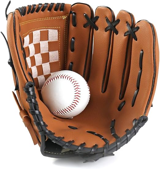 1PC Sports Baseball And Softball Glove Professional Baseball And Softball Mitt With Soft Solid