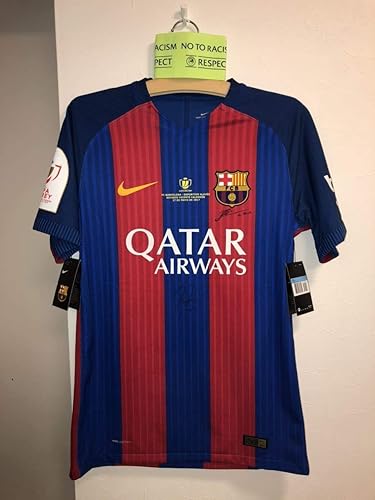 Amazon 支給バルセロナ イニエスタ選手 メッシ ラキティッチ直筆サイン入りユニフォーム Uefaバンド おもちゃ おもちゃ