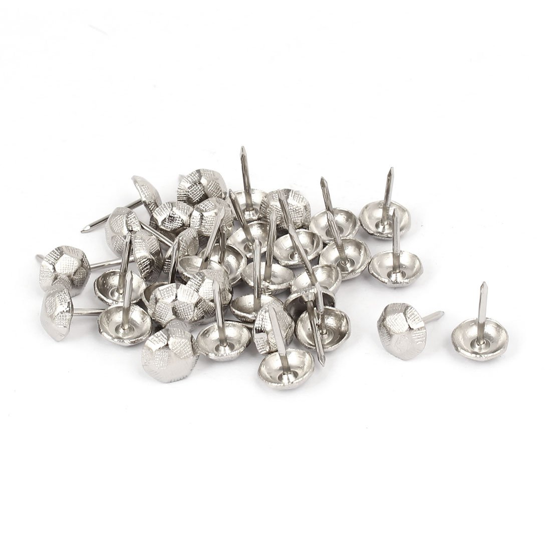 Sourcingmap 7/16 Inch Dia Stainless Steel Drawing Pin Upholstery Nail Thumb Tack Pushpin 35PCS