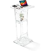 Acrylic Podium Stand,Pulpits for Churches,Plexiglass Lectern, 47" Clear | Portable, sturdy structure, with storage shelf, for christian church, para iglesiasSpeech classroom, presentations, Shtender