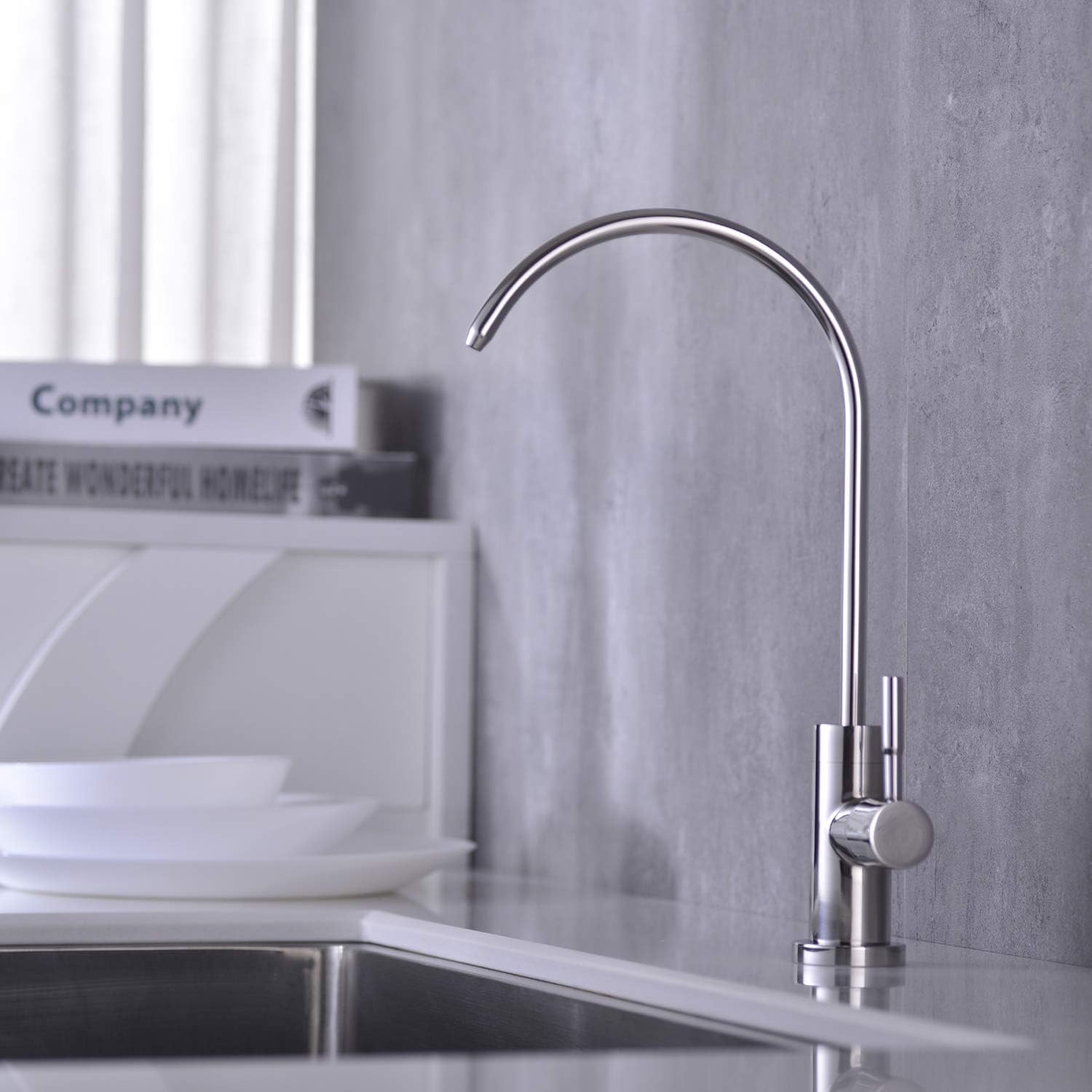 Anpean Drinking Water Faucet, Lead-Free, SUS304 Stainless Steel Kitchen Water Filter Faucet for Reverse Osmosis and Water Filtration Systems, Polished Chrome - - 