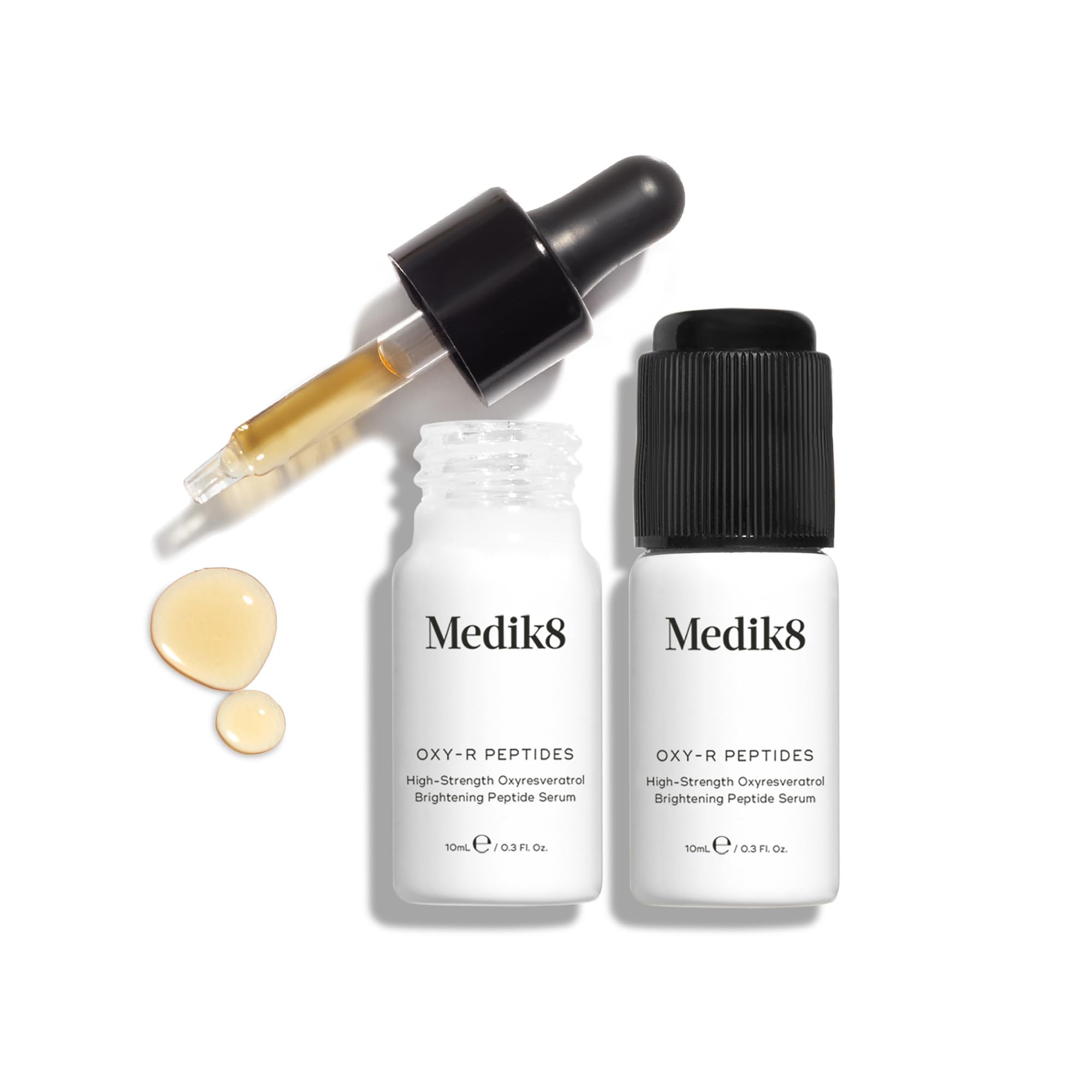 Medik8 Oxy-R Peptides - High-Strength 1% Oxyresveratrol Brightening Peptide Serum With Hyaluronic Acid - Brighten Dark Spots & Discolouration - 2 x 10ml