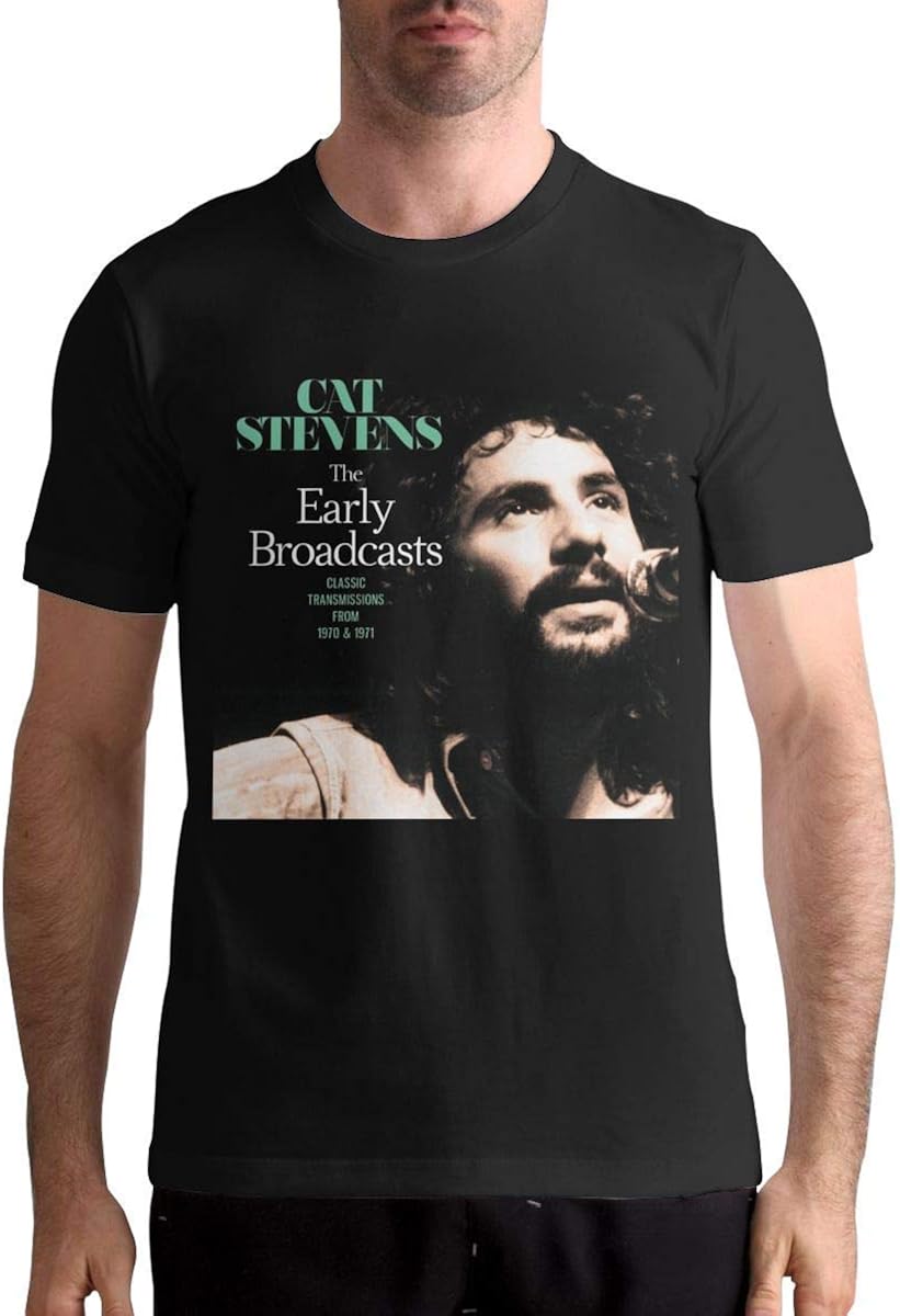 Cat Stevens Classic Men's Short Sleeve T Shirt Black XXL Amazon.co.uk Clothing