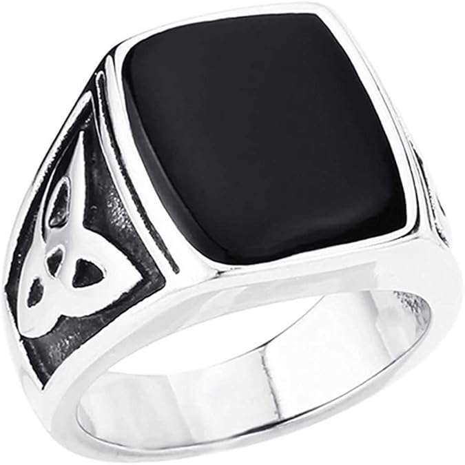 YBMEN Rings for Men Titanium Men Rings Stainless Steel TwoTone Ring Celtic