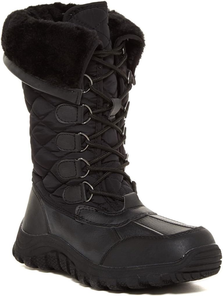 Natala Womens Fashion Foldover Faux Fur-Lined Quilted Boots