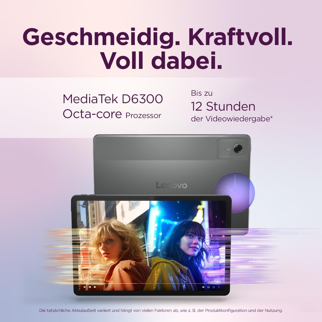 Lenovo Idea Tab Tablet | 11" 2.5K 16:10 LCD Display | MediaTek Dimensity 6300 | 8GB RAM | 128GB Speicher | Android 15 | Luna Grey | inkl. Lenovo Tab Pen 9