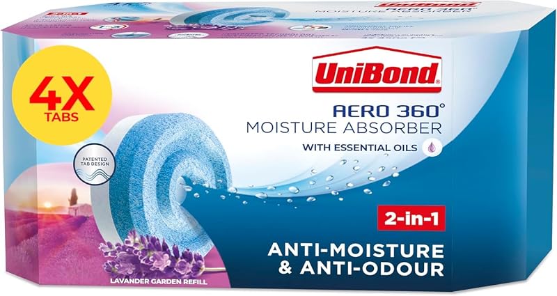 Unibond AERO 360° Lavender Moisture Absorber Refill 4 x 450g Pack