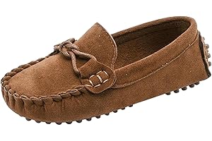 PPXID Toddler Little Kid's Girl's Boy's Suede Slip-on Loafers Casual Boat Shoes