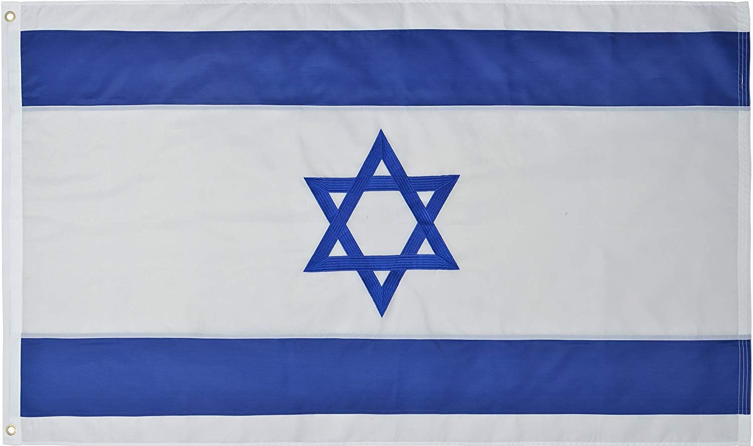 Flags - Green Grove Products Israel Flag 3' x 5' Ft 210D Nylon Premium Outdoor Embroidered Israeli Flag