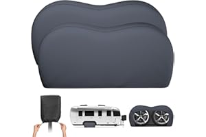SOTISI Tire Covers for Trailers, Dual Axle Tire Cover (2 Pack) Fits 30"-32" Diameter Tires, Waterproof Anti-UV 420D Oxford Tire Cover for RV/Truck/Trailer (Gray)