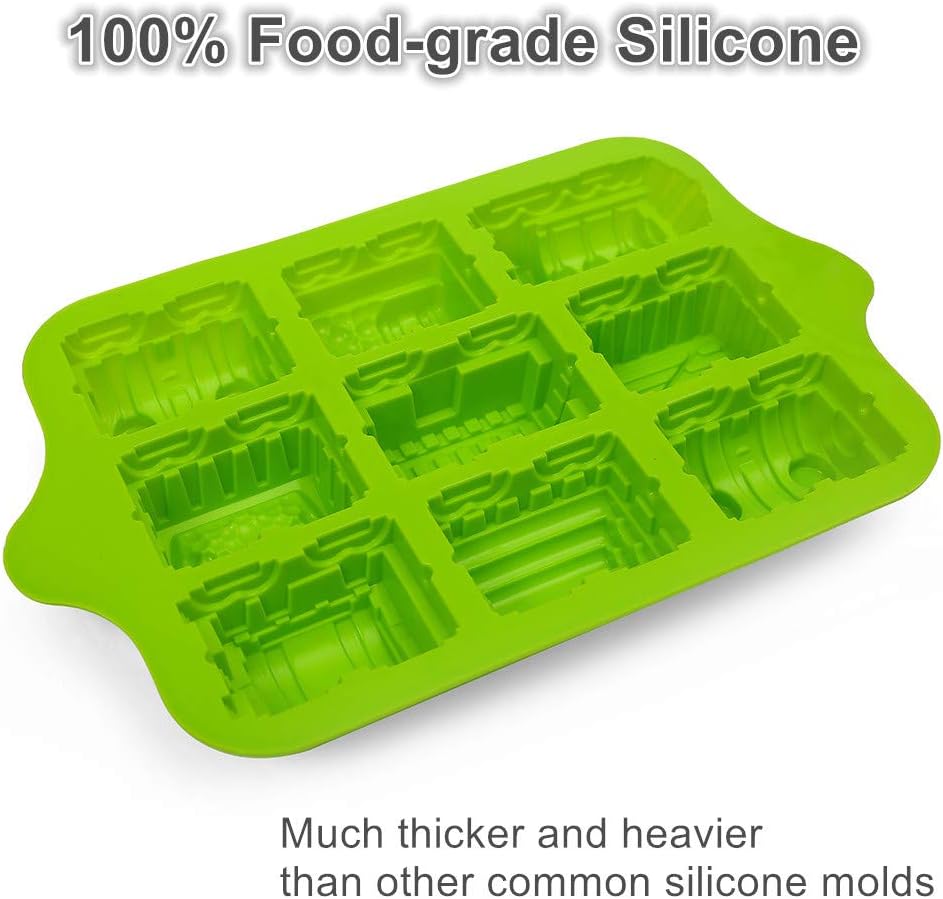 3D Cartoon Train Mould Liners, Green - Image 4
