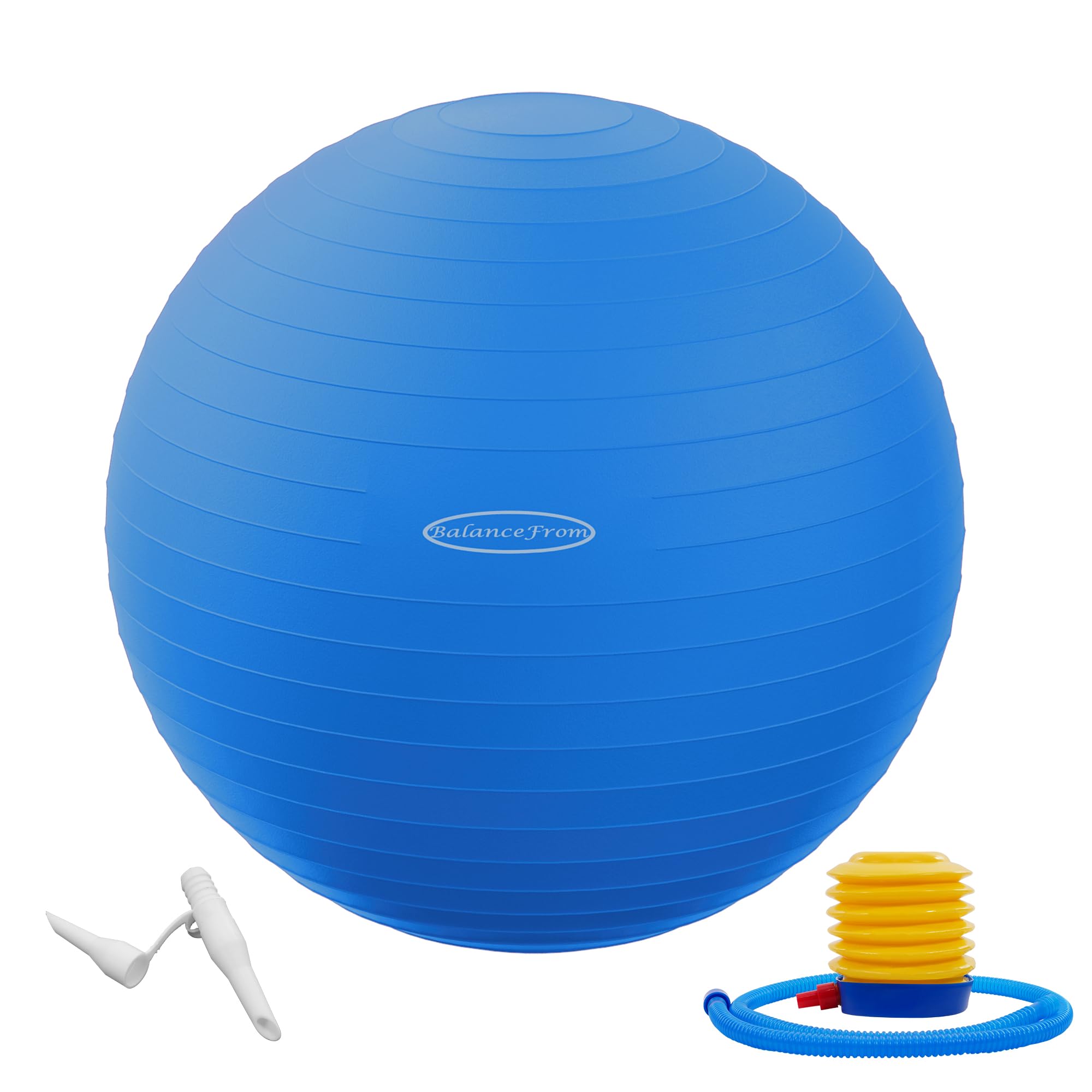 Photo 1 of Fitvids Anti-Burst Slip Resistant Exercise Ball - 2,000-Pound Capacity, Blue, 22-inch, M