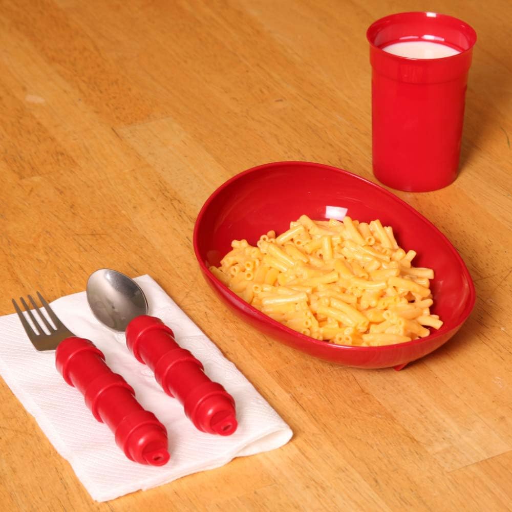 Mabis Dmi Healthcare Redware Dinnerware Set, Red, One: Health & Personal Care