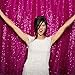 QueenDream 6ftx6ft Fuchsia Sequin Backdrop Sparkly Photography Backdrop for Wedding