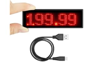 LED Name Tag, OUHL Upgraded Rechargeable LED Badge Scrolling Mini LED Display Cellphone Programmable Business Badges with Magnet/Pin (Red)