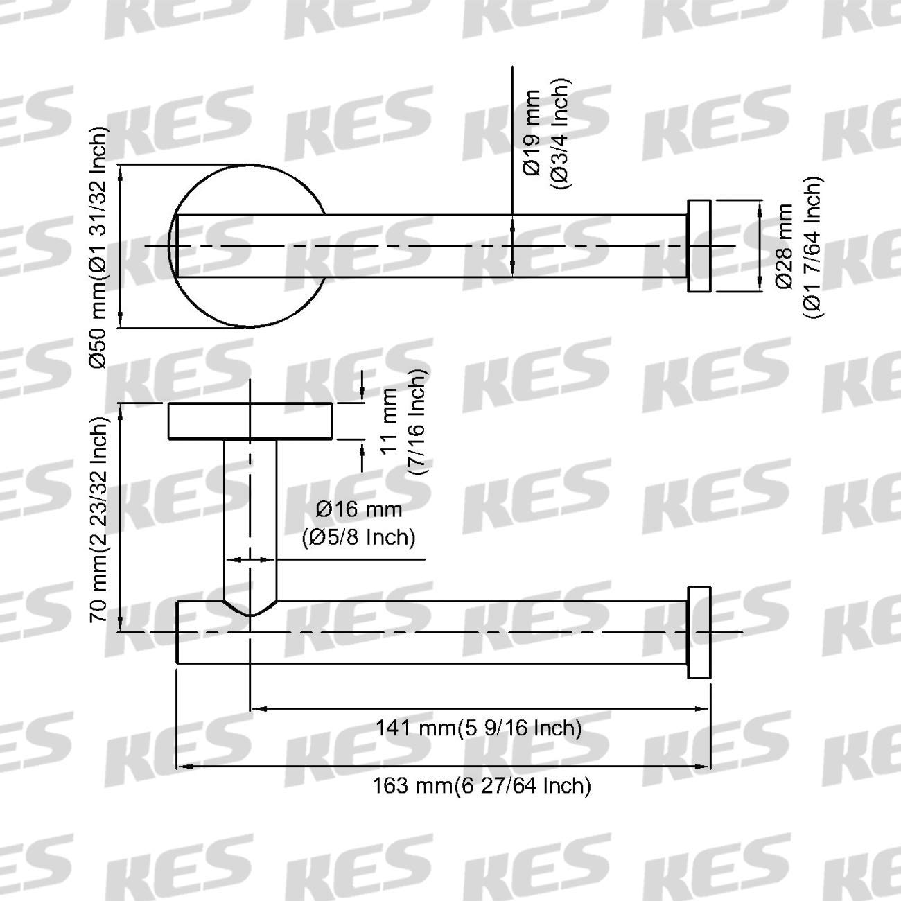 KES Toilet Paper Holder SUS304 Stainless Steel Bathroom Lavatory Dispenser Wall Mount Brushed, A2175S12-2: Industrial & Scientific