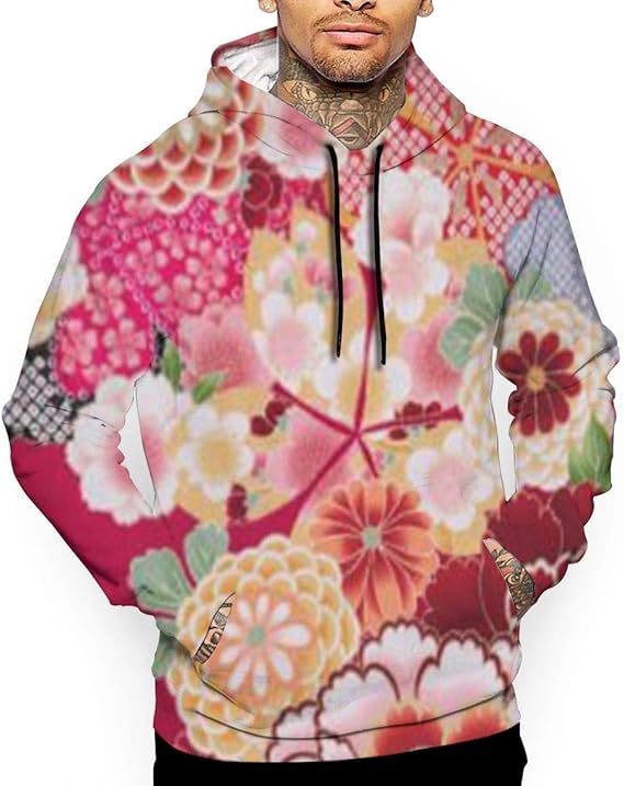 Amazon Co Jp 着物 花柄 パーカー メンズ 秋服 プルオーバー スウェットシャツ 長袖 フーディ フード付き おしゃれ カジュアル 春 秋 冬 男女兼用 服 ファッション小物