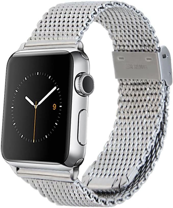 Monowear Mesh Bracelet In Silver And Polished Adapter 38 mm