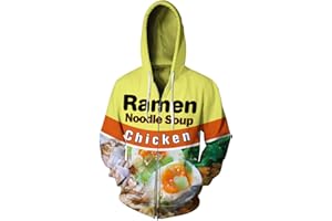 Keasmto 3D Ramen Chicken Noodle Soup Hoodie Beef Sweatshirt For Men Women Cotton Cute