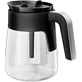 12 Cup Coffee Pot Replacement for Ninja Coffee Maker CFP101 CFP201 CFP301 CFN601 CFP250A CFP300 CFP307, Glass Carafe Replacement with Brew-Through Lid, Ninja Coffee Pot Replacement with Sturdy Handle