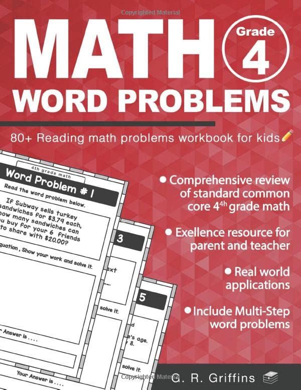 Math Word Problems for Grade 4: 80+ Reading math problems workbook for kids (Math Practice Workbook)