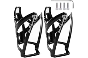 HTBMALL 2-Pack Bike Water Bottle Cage Bicycle Water Bottle Holder Lightweight & Strong Bicyle Mount for Road & Mountain Bikes with Screws Spanner