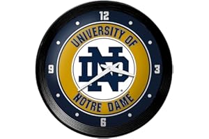 The Fan-Brand for Notre Dame Fighting Irish Ribbed Frame Wall Clock - Team Bar Sign Décor: Home, Dorm, Garage, Office, Fan Cave