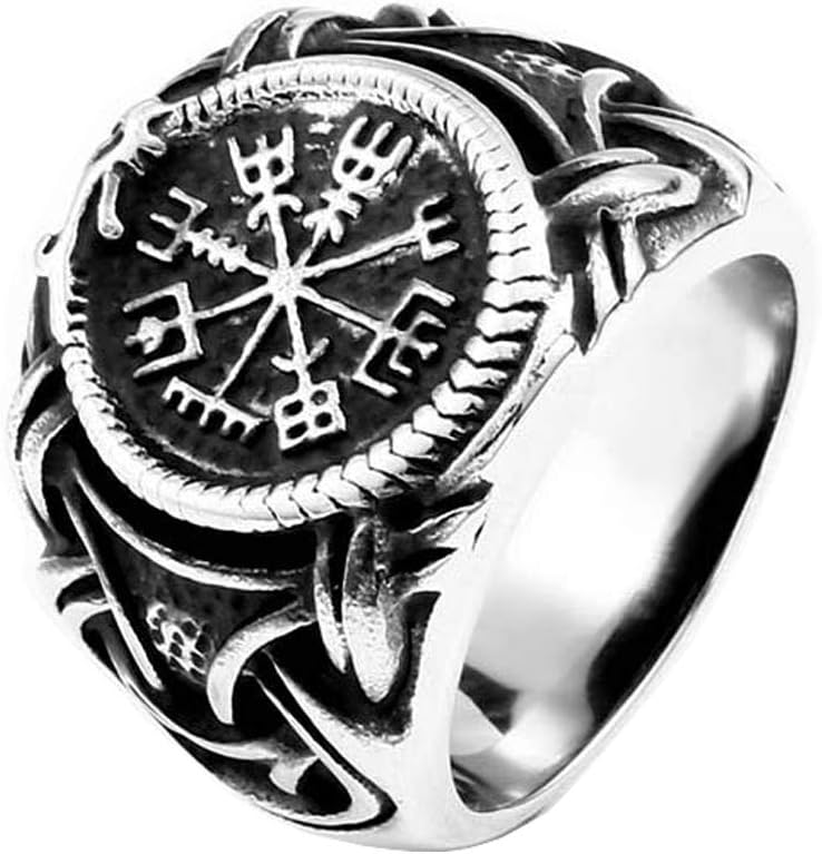 ZMY HomeRunic Compass Ring - Norse Mythology Viking Jewelry Rings
