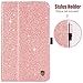 Galaxy Tab A 8.0 Case 2017, BENTOBEN Slim Fit Glitter Sparkly Flip Folio PU Leather Stylus Holder Auto Sleep/Wake Protective Smart Cover for Samsung Galaxy Tab A 8.0 2017 (SM-T380/SM-T385), Rose Gold