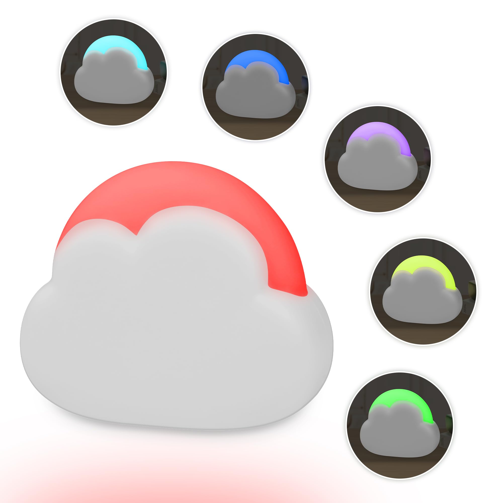 Kids Night Light Rechargeable, Dimmable Cloud Light with 7 Colour Cycle, Nursery Decoration Accessories, Portable Toddler Torch, Bedside Lamp with 45 Minute Timer for Baby Changing, Breastfeeding