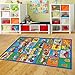 Mybecca Kids Rug ABC Transportation Area Rug 5' x 7' Educational Children Area Rug for Playroom & Nursery - Non Skid Gel Backing (59
