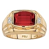 PalmBeach Men's 18K Yellow Gold Plated Emerald Cut