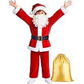 dgdgbaby Kids Santa Costume Deluxe Children's Velvet Santa Suit Boys Santa Claus Costume for Halloween Christmas Cosplay