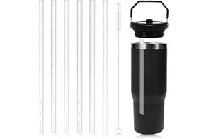 SAVITA 6PCS Replacement Straws Compatible with Stanley IceFlow Stainless Steel Tumbler 30 oz, Reusable Plastic Straws Compatible Apply to Stanley IceFlow 40 oz 20/64 oz Tumbler Stanley Flip Straw Accessories